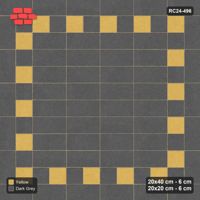 Interlock (Pasco) 20x40 cm · RC24-496 · Stacked Rows, Plank+Square Border - Mustard Slate