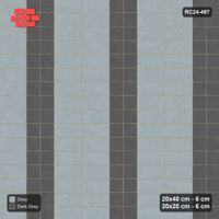 Interlock (Pasco) 20x40 cm · RC24-497 · Stacked Rows, Column 20x20 Blocks - Charcoal Edge