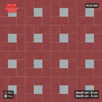 Interlock (Pasco) 20x40 cm · RC24-500 · Pinwheel, 20x20 Centres, Solid Planks + Kerb - Brick & Ash
