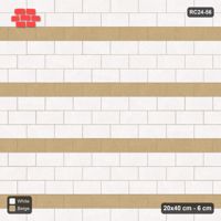 Interlock (Pasco) 20x40 cm · RC24-56 · Running bond 1/3, accent course every 4 - Ivory & Sand
