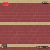 Interlock (Pasco) 20x40 cm · RC24-59 · Running bond 1/3, accent course every 7 - Terracotta