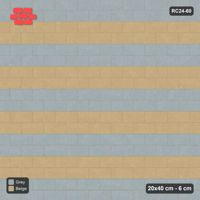 Interlock (Pasco) 20x40 cm · RC24-60 · Running bond 1/2, 40 cm colour bands - Warm Grey