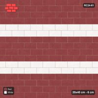 Interlock (Pasco) 20x40 cm · RC24-61 · Running bond 1/2, twin feature bands - Burgundy & Ivory