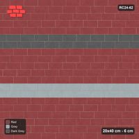 Interlock (Pasco) 20x40 cm · RC24-62 · Running bond 1/4, twin feature bands - Urban Brick
