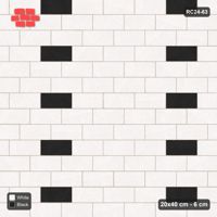 Interlock (Pasco) 20x40 cm · RC24-63 · Running bond 1/3, sparse accent bricks - Contrast