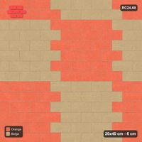 Interlock (Pasco) 20x40 cm · RC24-68 · Running bond 1/2, 120 cm colour checker - Clay Court