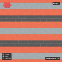 Interlock (Pasco) 20x40 cm · RC24-71 · Running bond 1/2, double accent course every 4 - Sunset Slate