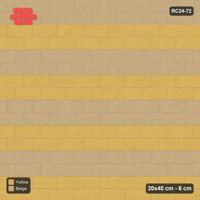 Interlock (Pasco) 20x40 cm · RC24-72 · Running bond 1/3, paired course stripes - Desert Sun