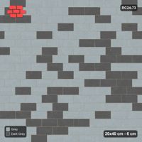 Interlock (Pasco) 20x40 cm · RC24-73 · Running bond 1/3, tonal blend - Charcoal Edge