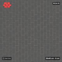 Interlock (Pasco) 20x40 cm · RC24-76 · Vertical running bond 1/3, solid colour - Charcoal