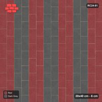 Interlock (Pasco) 20x40 cm · RC24-81 · Vertical running bond 1/2, 40 cm vertical bands - Rust & Charcoal