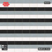 Interlock (Pasco) 20x40 cm · RC24-91 · Stack bond, three-colour courses - Tuxedo