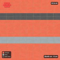 Interlock (Pasco) 20x40 cm · RC24-92 · Stack bond, twin feature bands - Sunset Slate