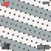 Interlock (Pasco) 30x30 cm · SQ33-275 · Offset Lattice, Row Bands, Mirrored, Kerb Frame