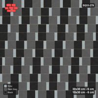 Interlock (Pasco) 30x30 cm · SQ33-279 · Slab Pair + 10x30 Plank Step, Checker, Left