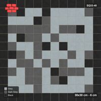 Interlock (Pasco) 30x30 cm · SQ33-40 · Stack bond, tonal blend with dark border