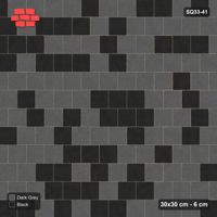 Interlock (Pasco) 30x30 cm · SQ33-41 · Half-bond running in a kerb frame, tonal blend