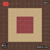 Interlock (Pasco) 30x30 cm · SQ33-8 · Stack bond, concentric colour rings