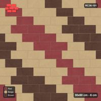 Interlock (Pasco) 30x60 cm · RC36-101 · Running Bond 1/3, Three-Tone Diagonal in 38H Kerb Frame