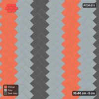 Interlock (Pasco) 30x60 cm · RC36-218 · Diagonal Herringbone, Three-Tone Zigzag in 25H Kerb Frame