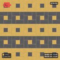 Interlock (Pasco) 30x60 cm · RC36-254 · Pinwheel ACW, 30x30 Centres, Row Bands - Mustard Slate