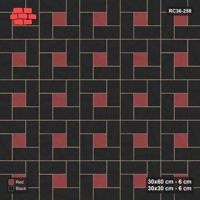 Interlock (Pasco) 30x60 cm · RC36-258 · Pinwheel ACW, Solid Planks + Kerb - Red & Black