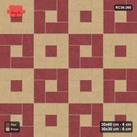 Interlock (Pasco) 30x60 cm · RC36-260 · Pinwheel ACW, 30x30 Centres, Module Chequer - Terracotta