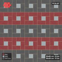 Interlock (Pasco) 30x60 cm · RC36-267 · Pinwheel CW, 30x30 Centres, Row Bands - Urban Brick