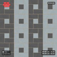 Interlock (Pasco) 30x60 cm · RC36-268 · Pinwheel ACW, 30x30 Centres, Column Bands - Charcoal Edge