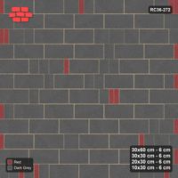 Interlock (Pasco) 30x60 cm · RC36-272 · Roman 30 Course Mix, Accent Shortest - Rust & Charcoal