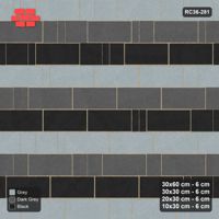 Interlock (Pasco) 30x60 cm · RC36-281 · Roman 30 Course Mix, Three-Course Bands - Graphite Scale