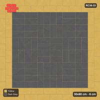 Interlock (Pasco) 30x60 cm · RC36-33 · Two-course ochre border, charcoal stack panels