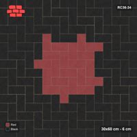 Interlock (Pasco) 30x60 cm · RC36-34 · Herringbone with red centre