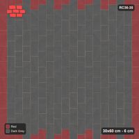 Interlock (Pasco) 30x60 cm · RC36-35 · Vertical running bond 1/3 with red edge