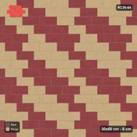 Interlock (Pasco) 30x60 cm · RC36-64 · Running Bond 1/3, Diagonal Stripes in 30F Kerb Frame