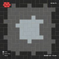 Interlock (Pasco) 30x60 cm · RC36-78 · Herringbone 90, Concentric Squares