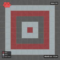 Interlock (Pasco) 40x40 cm · SQ44-133 · Three-Tone Square Rings