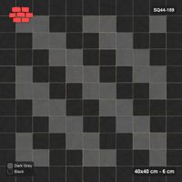 Interlock (Pasco) 40x40 cm · SQ44-189 · Single Course Border with Diagonal Stripes Field