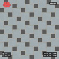 Interlock (Pasco) 40x40 cm · SQ44-251 · Offset Lattice, Solid Slabs, Mirrored - Charcoal Edge