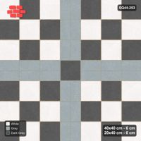 Interlock (Pasco) 40x40 cm · SQ44-253 · Slab Panels, Double Plank Lines, 120 cm Panels - Monochrome