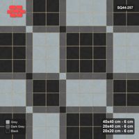 Interlock (Pasco) 40x40 cm · SQ44-257 · Slab Panels, Plank Lines, 20x20, 420 cm - Graphite Scale