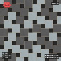 Interlock (Pasco) 40x40 cm · SQ44-259 · Offset Lattice, Tonal Blend, Mirrored - Graphite Scale