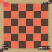 Interlock (Pasco) 40x40 cm · SQ44-262 · Checker Field, 20x20 Border, Two-Tone Junctions - Autumn