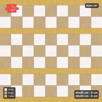 Interlock (Pasco) 40x40 cm · SQ44-267 · Checker Slabs, 20x20 Ribbons, Solid Lines - Golden Sand