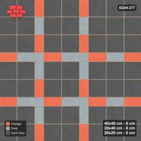 Interlock (Pasco) 40x40 cm · SQ44-277 · Slab Panels, Plank Lines, 20x20, 80 cm Panels - Sunset Slate