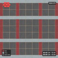 Interlock (Pasco) 40x40 cm · SQ44-278 · Slab Panels, Continuous Planks, Two-Tone Lines - Urban Brick