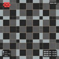 Interlock (Pasco) 40x40 cm · SQ44-280 · Slab Panels, Plank Lines, 20x20, Beaded - Graphite Scale