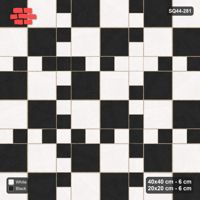 Interlock (Pasco) 40x40 cm · SQ44-281 · Checker Panels, 20x20 Lines, Dashed Lines, 280 cm - Contrast