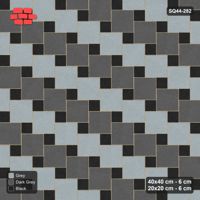 Interlock (Pasco) 40x40 cm · SQ44-282 · Offset Lattice, Column Tones, Kerb, 400 cm - Graphite Scale