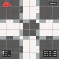 Interlock (Pasco) 40x40 cm · SQ44-288 · Slab Panels, Plank Lines, 20x20, Beaded, 400 cm - Monochrome